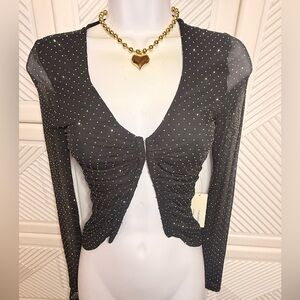 Elegant Black Polka Dot Women's Top